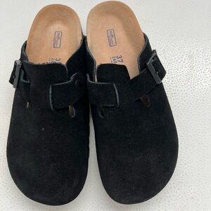 Birkenstock Black Suede Mules